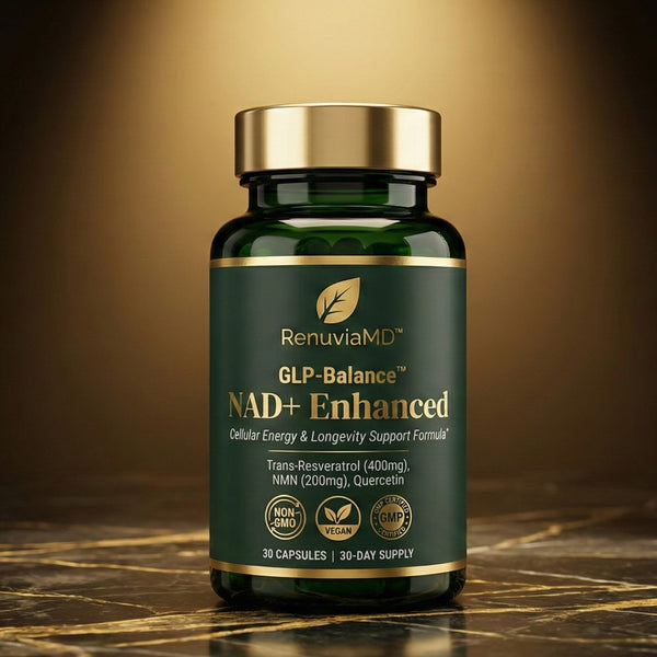 GLP-Balance NAD+ Enhanced - Cellular energy and longevity support supplement bottle